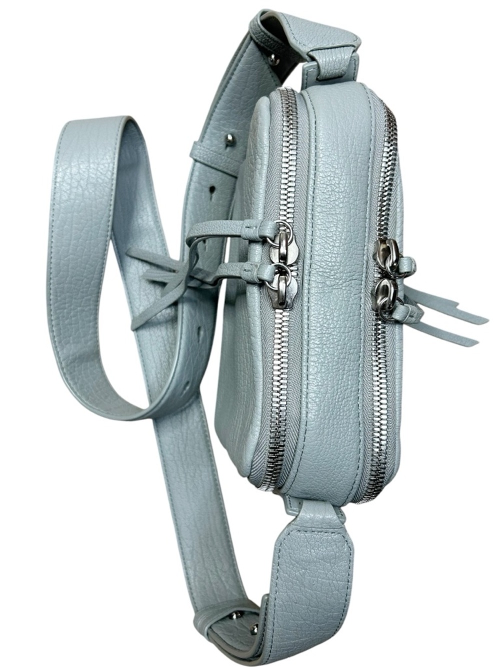 All Saints Vincent Lamb Leather Crossbody Bag Gray - Picture 7 of 15